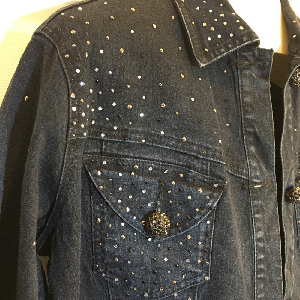 DG2 Diane Gilman Embellished Denim Jacket Size M - Picture 3 of 5
